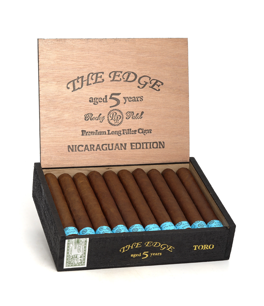 Rocky Patel The Edge Toro Nicaragua Edition Cigar Box of 20 close-up from AuCigars, premium Cuban cigar