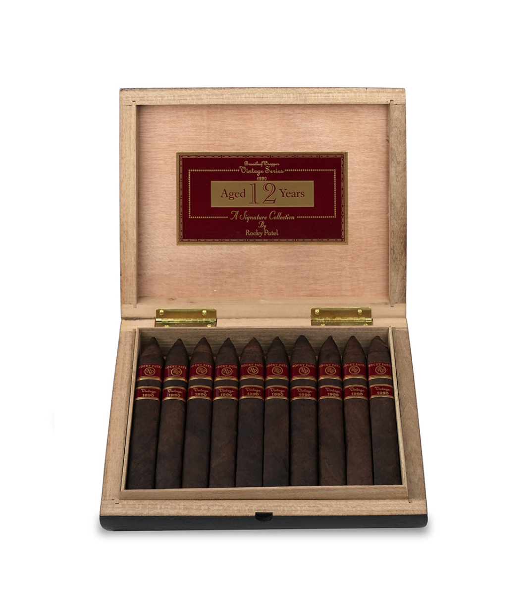 Rocky Patel Vintage 1990 Torpedo Cigar Box View 2 from AuCigars, premium Cuban cigar