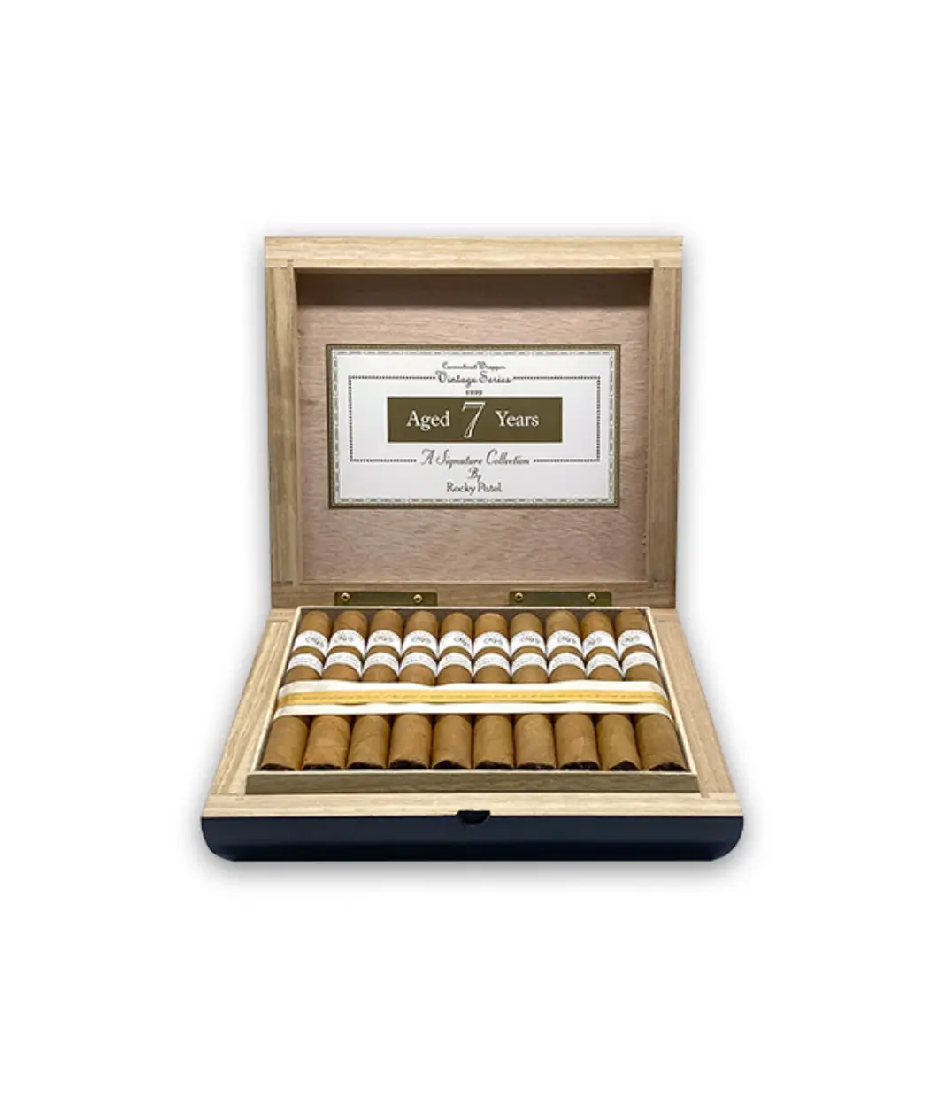 Rocky Patel Vintage 1999 Corona Cigar Box of 20 close-up from AuCigars, premium Cuban cigar