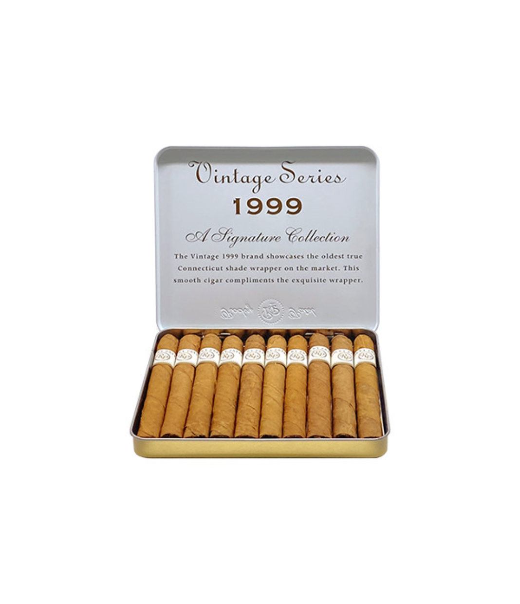 Rocky Patel Vintage 1999 Minis Cigar Box of 10 X 5 close-up from AuCigars, premium Cuban cigar