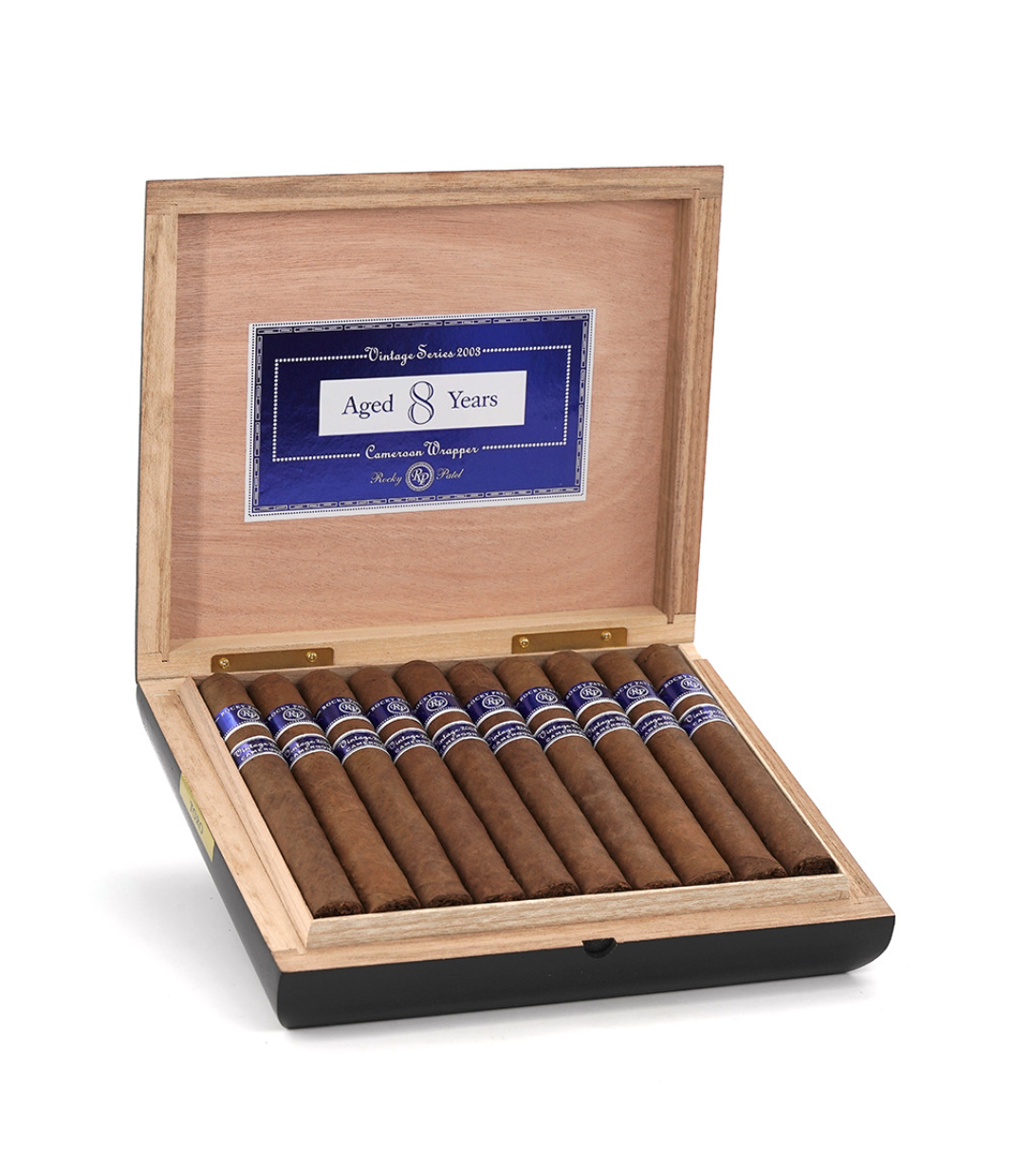 Rocky Patel Vintage 2003 Cameroon Toro Cigar Box of 20 close-up from AuCigars, premium Cuban cigar