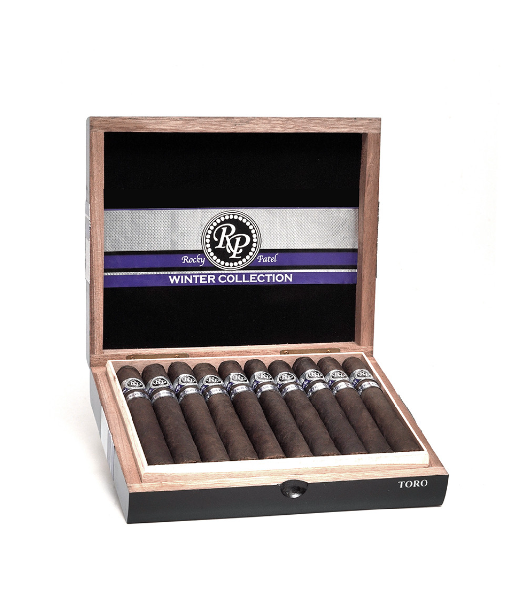 Rocky Patel Winter Collection Toro Cigar Box of 20 close-up from AuCigars, premium Cuban cigar